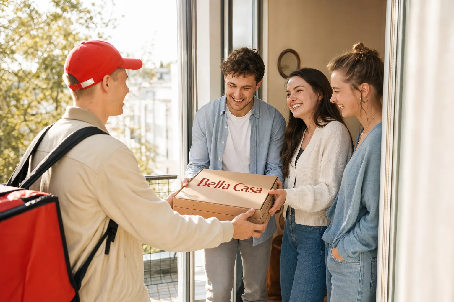 Lieferung von Bella Casa wird an der Tuer uebergeben